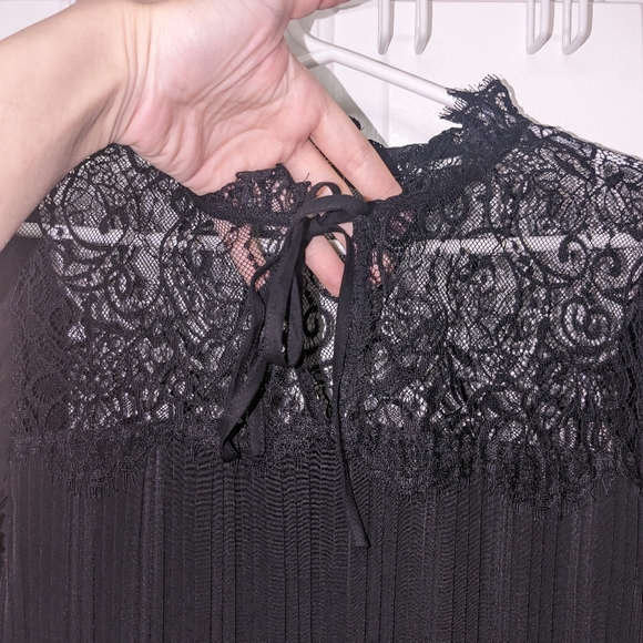 Maje Rockette Pleated Lace Dress in Black - Picture 9 of 12
